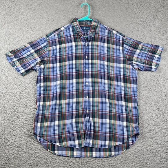 VTG Raph Lauren Blake Button Down Shirt Men's L Plaid Preppy Smart Causal - Picture 2 of 9